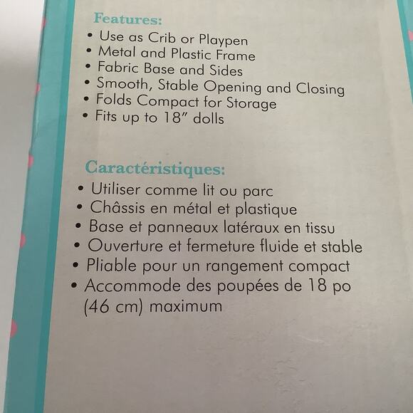 Madame Alexander Play Studio Soft Pack and Play Baby Doll Bed for Dolls up 18" - Picture 8 of 8